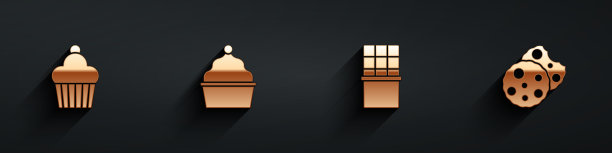 固定蛋糕、巧克力棒和饼干或饼干图片下载