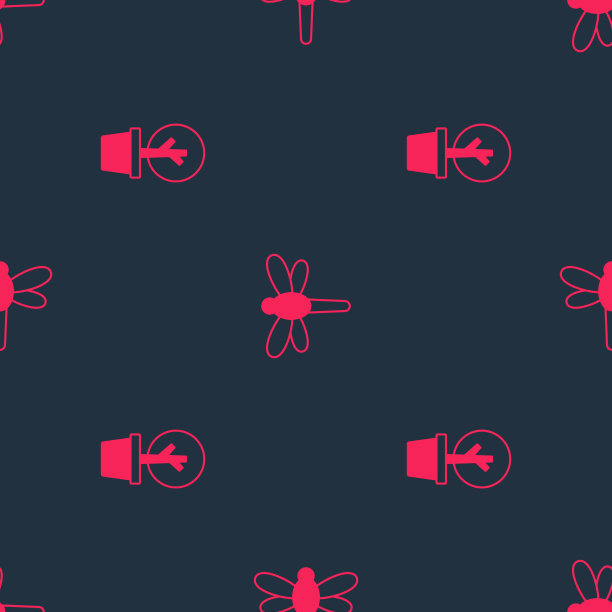 设置森林和蜻蜓的无缝模式图片下载