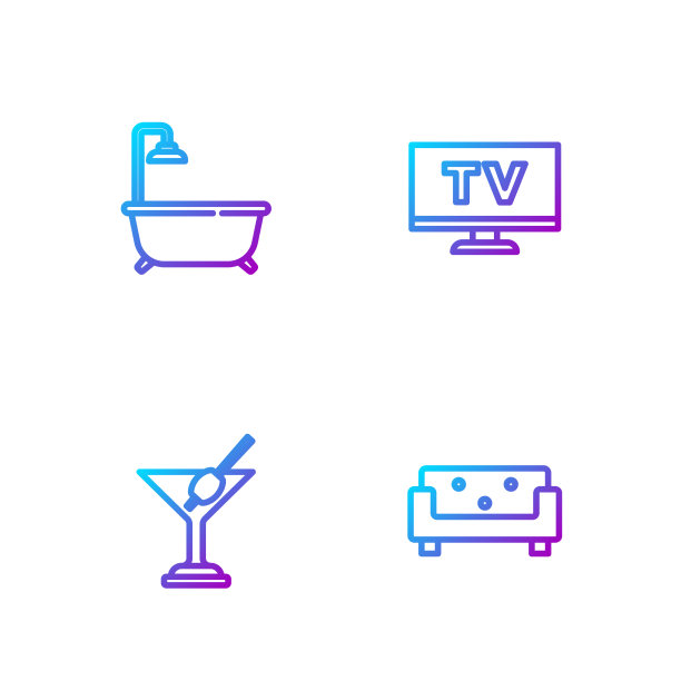 设线沙发马提尼玻璃浴缸淋浴图片下载