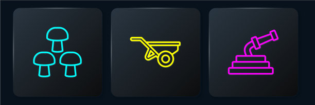 设置线蘑菇花园软管和手推车图片下载