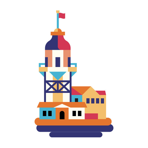 处女塔伊斯坦布尔旅游图标在平图片下载