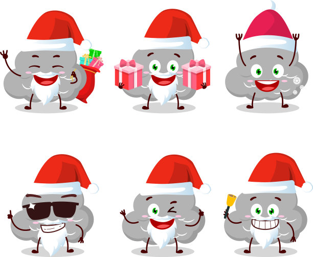 圣诞老人的表情与黑云卡通图片下载