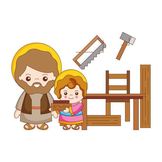 圣约瑟夫和耶稣在木工图片下载