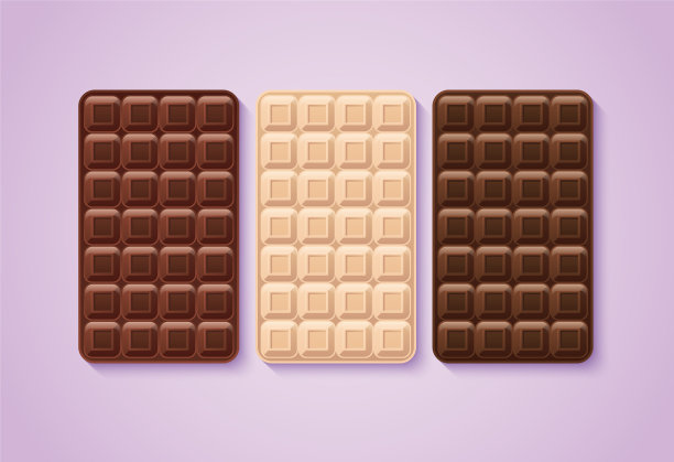 现实无缝纹理黑巧克力条设置图片下载