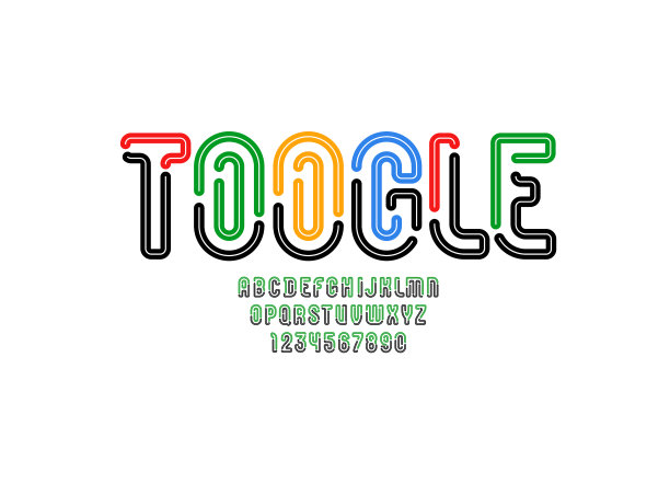 原始字母时髦的现代字体图片下载