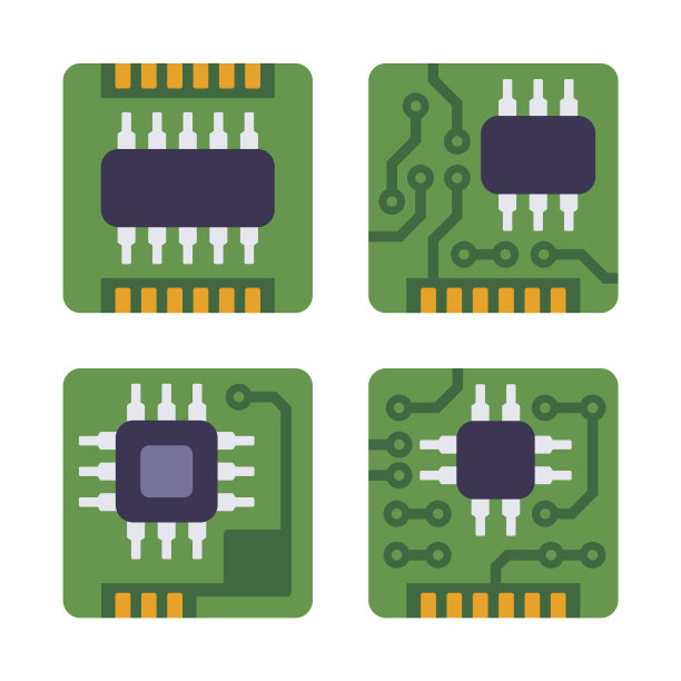 微处理器图标集电子CPU图片下载