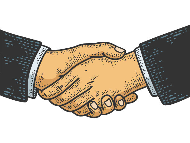 商人握手草图图片下载