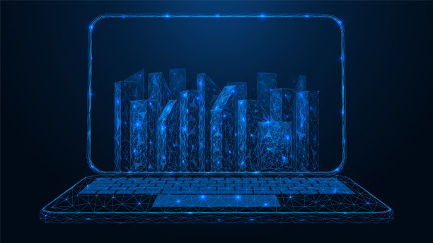 城市高层建筑平面图在笔记本电脑监视器。图片下载