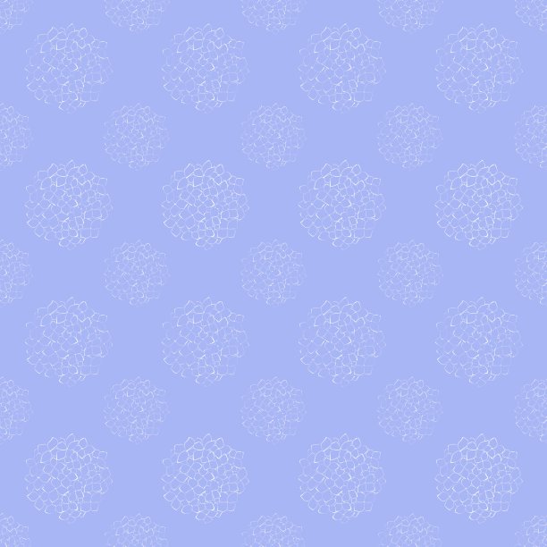 无缝图案与白色绣球花，涂鸦风格图片下载