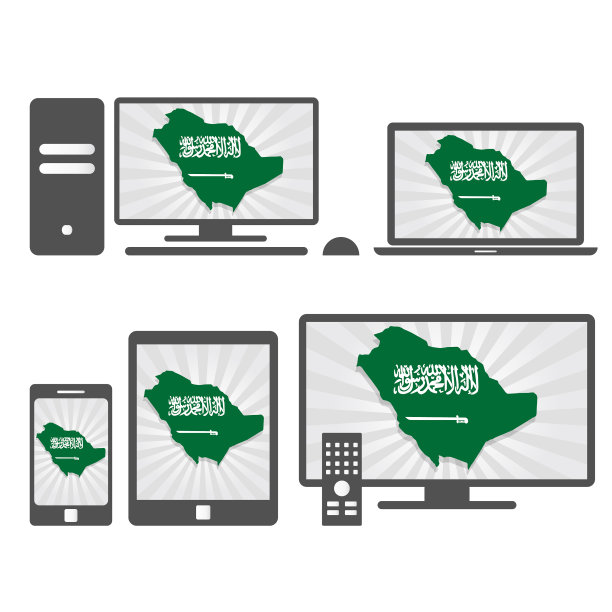 电子设备与沙特阿拉伯地图图片下载