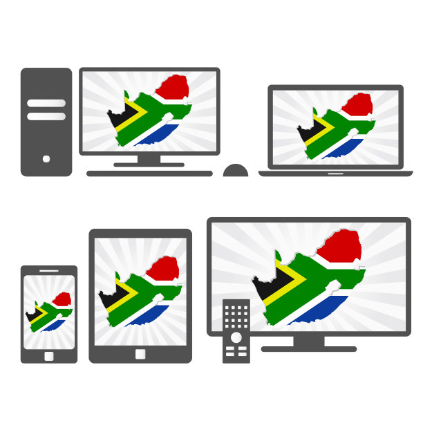 带有南非地图的电子设备图片下载