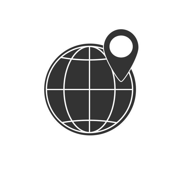 钉地球仪图标上的白色隔离图片下载