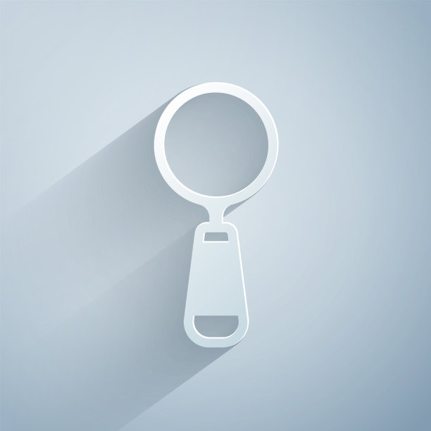 纸切放大镜图标隔离在灰色上图片下载