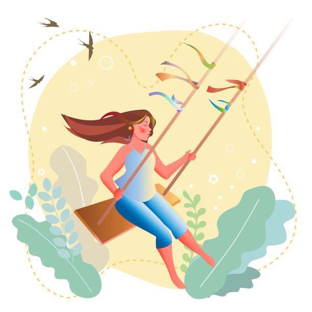 秋千上的女孩图片下载