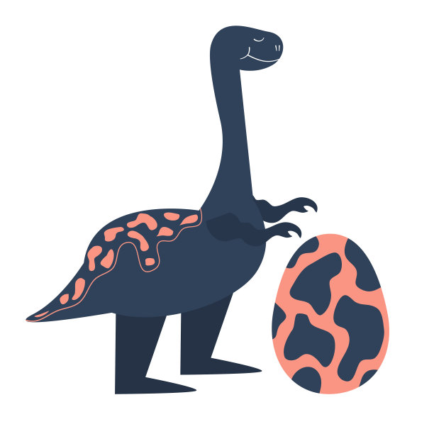 一只带蛋的恐龙被隔离在白色背景上。恐龙卡通平面风格。单矢量插图。给孩子们的微笑蜥蜴。图片下载