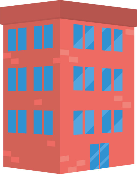 红色的城市建筑图片下载