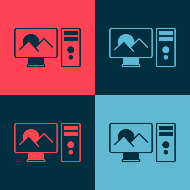 波普艺术照片修饰图标孤立的颜色图片下载