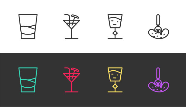 设线玻璃，伏特加鸡尾酒，葡萄酒杯图片下载