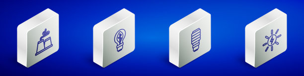 设置等距线工厂灯泡与叶片图片下载