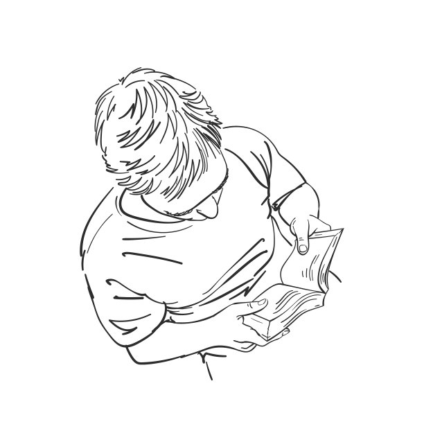 素描男人从上面看书图片下载