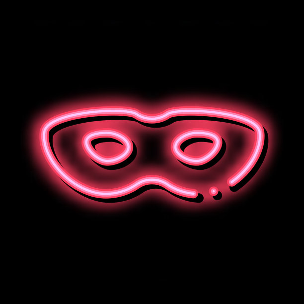 性感面膜霓虹灯发光图标图片下载