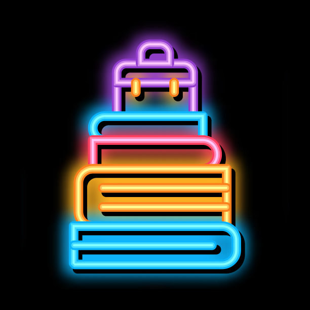 案例堆塔霓虹辉光图标图片下载