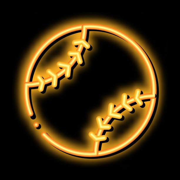 棒球霓虹灯图标图片下载