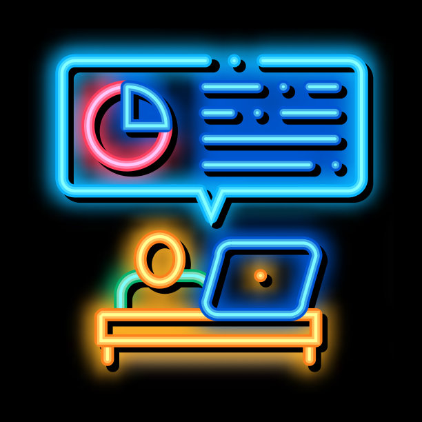 统计员助理工作霓虹灯图标图片下载