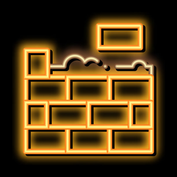 砌砖霓虹辉光图标图片下载