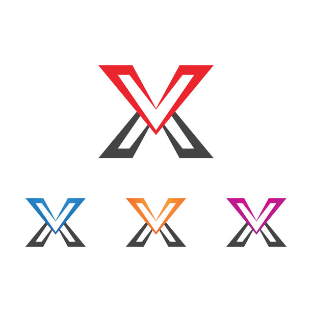 X字母标识模板图标图片下载