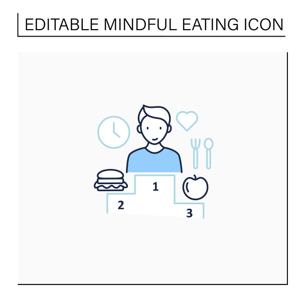 正念饮食线图标图片下载