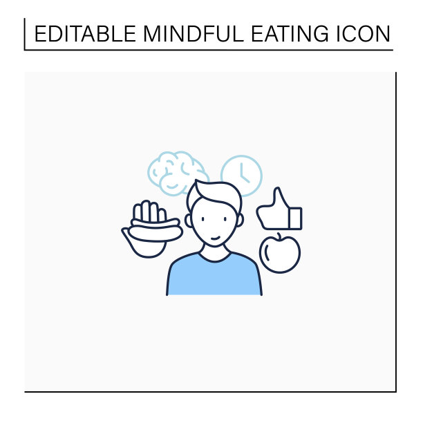 正念饮食线图标图片下载