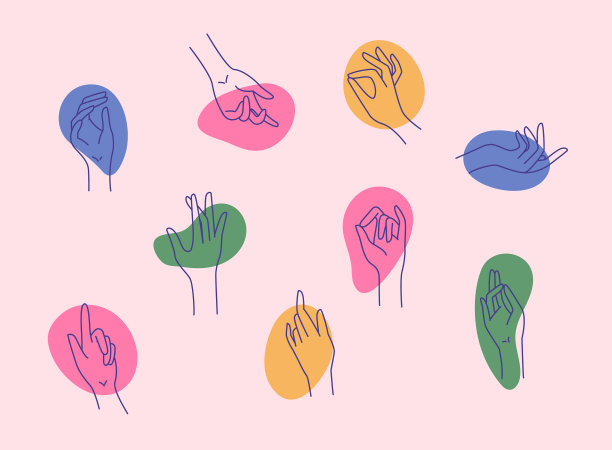 用不同的手势表示图片下载