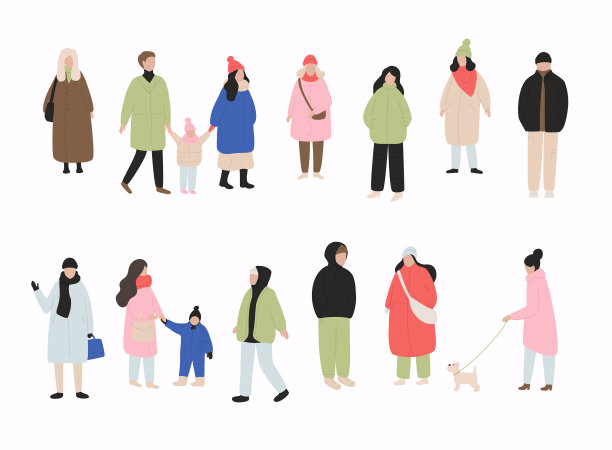 设定卡通人物穿着冬装图片下载