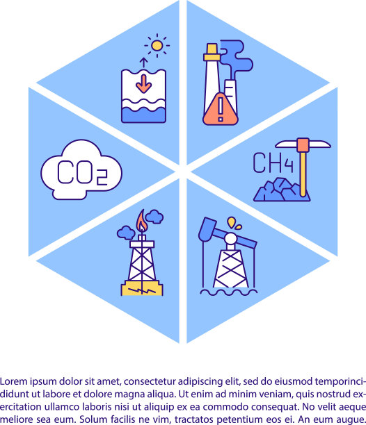 与工业相关的二氧化碳排放概念线图标图片下载