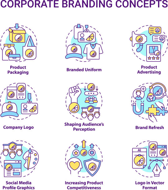 企业品牌概念图标设置图片下载