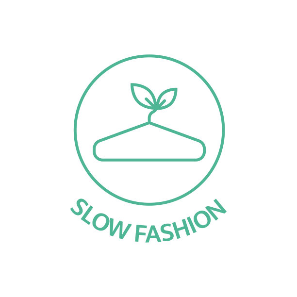 慢时尚徽章可持续服装线图标图片下载