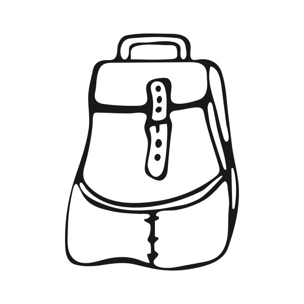 单手画背包孤立在白色图片下载