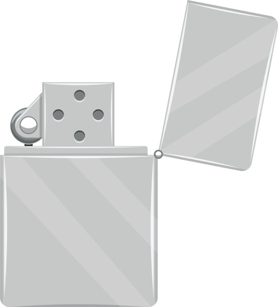 一个装在大金属盒里的银色汽油打火机图片下载