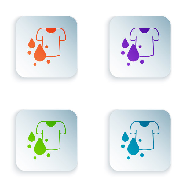 颜色脏的t恤图标孤立在白色图片下载
