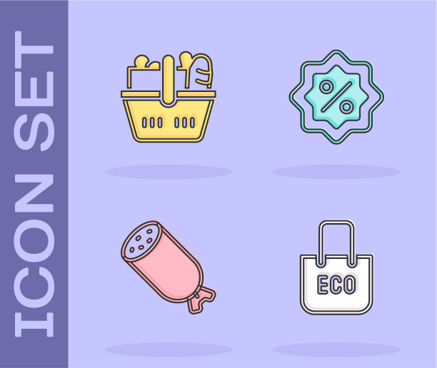 将购物袋与回收站和食物放在一起图片下载