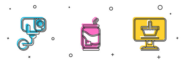 把监控摄像头装上汽水罐和购物车图片下载