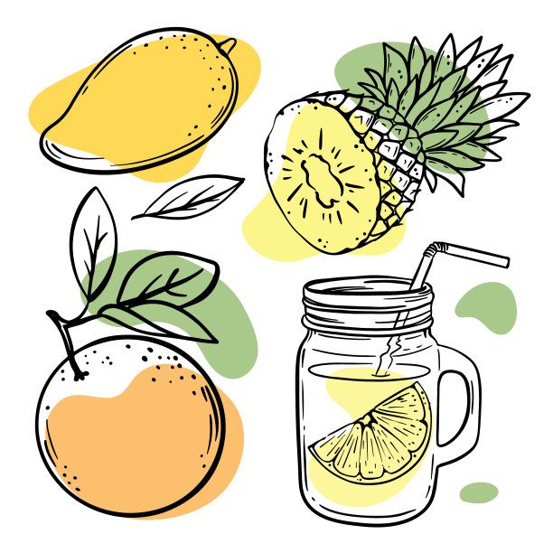 多种水果冰沙，鲜榨果汁图片下载