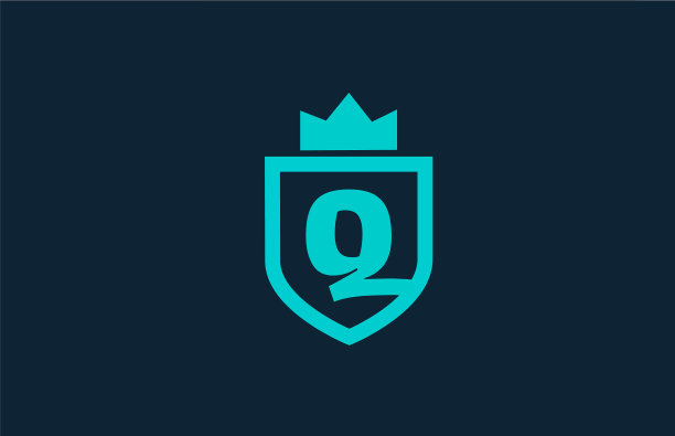 Q蓝盾字母图标标志公司与图片下载