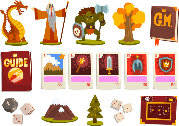 设定奇幻魔法棋盘游戏元素人物图片下载