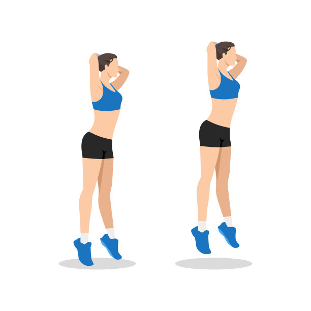 女子做跳高式小腿按压训练图片下载