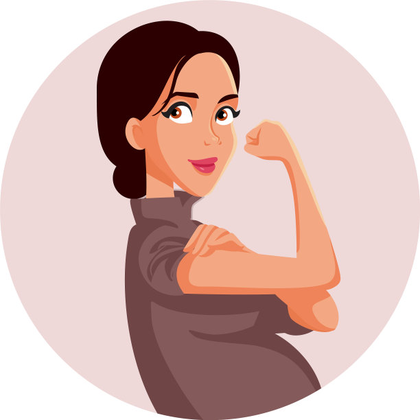 坚强乐观的孕妇在屈臂图片下载