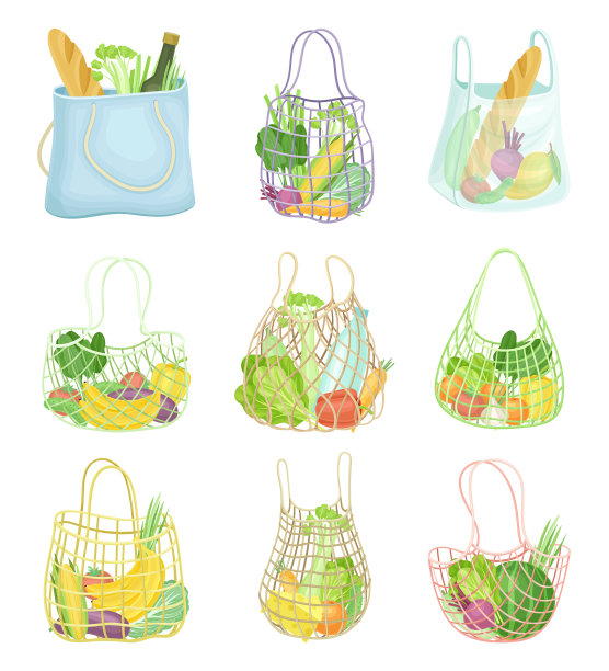 环保购物网和可重复使用的纺织袋图片下载