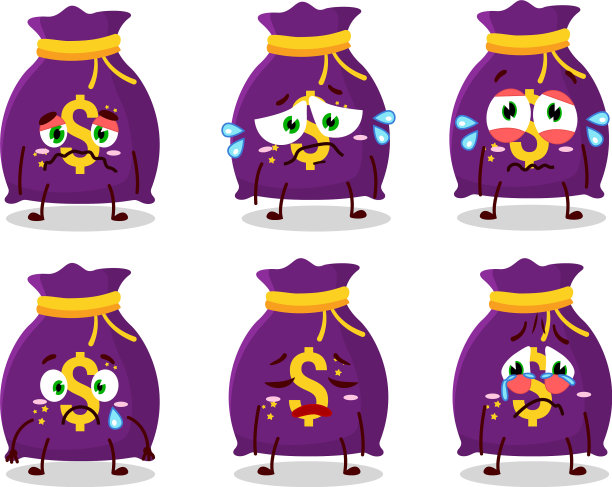 神奇的钱袋卡通人物与悲伤图片下载