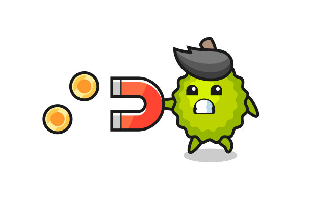 性格榴莲拿着磁铁抓住了图片下载